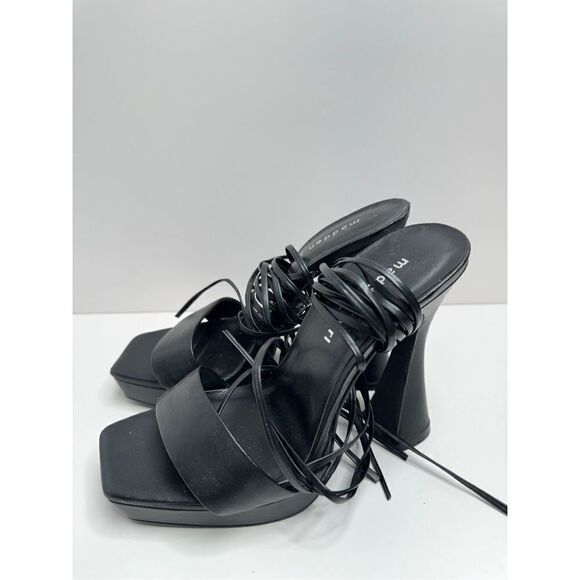 Madden‎ Girl Zorra Womens Heels Size 7.5 Black Wraparound Sandals - Picture 3 of 8